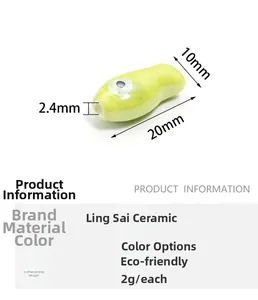 Detailed specs of fish-shaped ceramic beads for DIY jewelry with size and weight info
