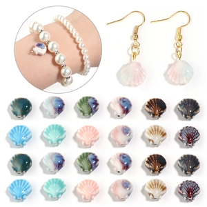 DIY Keramikperlen in Muschelform für Vintage-Schmuck in verschiedenen Farben