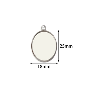 Detail van de 25x18mm roestvrijstalen druppelvormige hanger voor DIY-sieraden