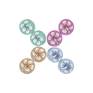 Perles fleurs d'hibiscus en pâte polymère pour création de bijoux DIY couleurs variées