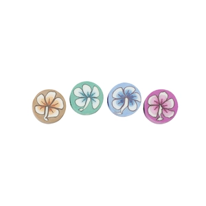 Lot de quatre perles fleurs en pâte polymère colorée pour bracelets et colliers DIY