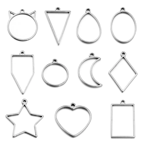 Set di 11 ciondoli geometrici in acciaio inossidabile per creazione di gioielli in resina