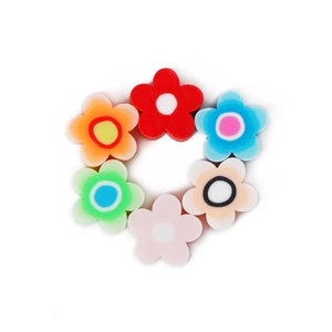 Perles fleurs en pâte polymère colorée pour fabrication de bijoux DIY et bracelets