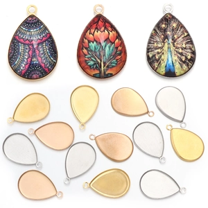 Roestvrij Staal Hanger Bezel Trays DIY Traan Ovaal Vierkante Vorm Sieraden Maken Accessoires Basis Voor Ketting Armband