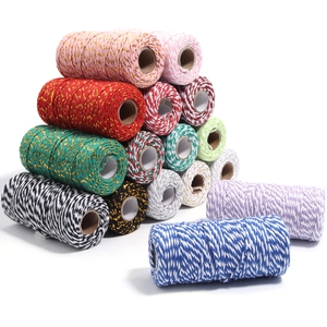 Corda in Cotone Intrecciato a Due Colori per Creazione Gioielli Fai da Te Confezioni Regalo Spago Decorativo per Artigianato
