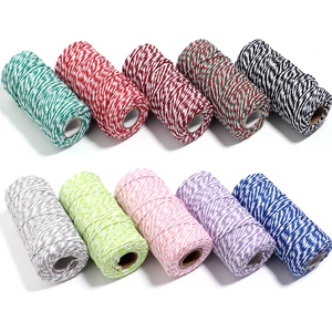 Set di 10 rocchetti di corda di cotone bicolore da 2mm per confezioni regalo e DIY