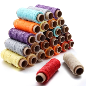 Flacher gewachster Polyesterfaden in bunten Farben für Lederarbeiten und DIY-Schmucksets