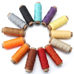 Set mit 12 Farben 150D Polyester Wachsgarnrollen zum Lederkochen und für DIY Schmuck