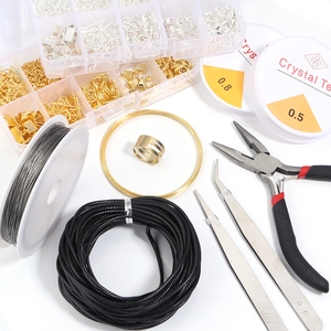Σετ DIY κοσμημάτων με κουτί 10 θέσεων, πένσα, τσιμπιδάκια και μεταλλικά εξαρτήματα