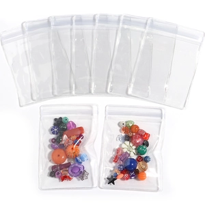 Clear PVC self-sealing jewelry storage bags for beads and DIY accessory packaging