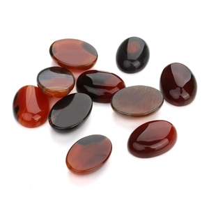 Λυαλισμένα οβάλ φυσικά κόκκινα αχάτη cabochons για DIY κατασκευή κοσμημάτων και τοποθέτηση