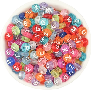 Perles Lettres Rondes en Acrylique Coloré pour Création de Bijoux DIY Bracelet Collier Artisanat Perles d'Espacement Alphabet