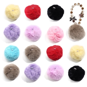 Soft Real Mink Fur Pom Pom With Elastic Loop For DIY Jewelry Making Bag Charms Keychains Hat Decorative Fluffy Ball