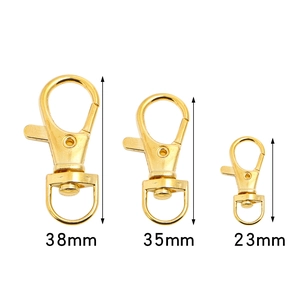 Fermoirs mousquetons pivotants en alliage doré en trois tailles pour sacs DIY