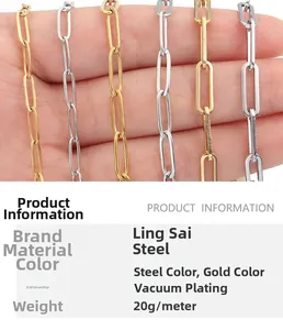 Detail of steel and gold paperclip chain showing vacuum plating texture and DIY material