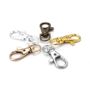 Fermoirs mousquetons pivotants en alliage de zinc poli en cinq couleurs pour sacs DIY