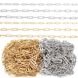 Stainless Steel Paperclip Chain DIY Jewelry Making Findings Gold Silver Oval Link Chain For Necklace Bracelet Crafting