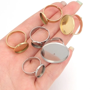 Adjustable stainless steel ring bases in gold and silver for DIY jewelry making