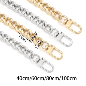 Aluminum bag replacement chain strap in gold and silver finish, 15mm link size