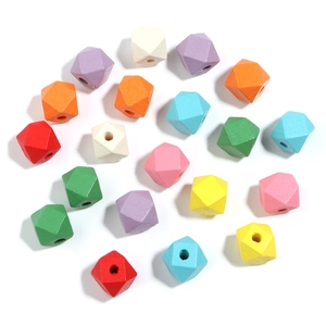 Bunte achteckige geometrische Holzperlen für DIY-Schmuck und handgefertigtes Zubehör