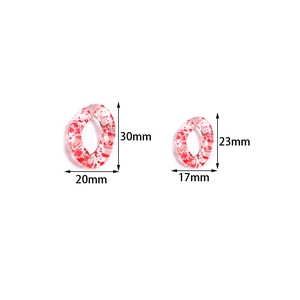 Eslabones de acrílico con patrón de salpicaduras rojas para cadenas de joyería DIY
