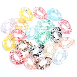 Anillos de enlace de acrílico translúcido colorido con patrones de mármol para joyas DIY
