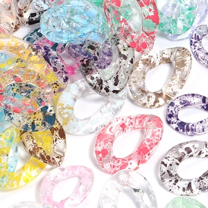 Eslabones de acrílico coloridos con efecto de pintura para creación de joyas DIY