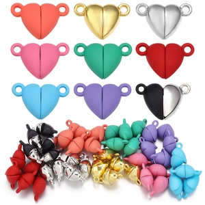 Chiusure Magnetiche a Forma di Cuore Connettori per Gioielli in Lega per Fai da Te Bracciale Collana Accessori per Gioielli di Coppia