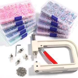 Set completo macchina manuale per perle con 10 scatole di perle ABS sfumate per DIY