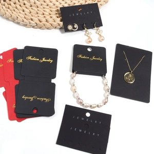 Professional Cardboard Jewelry Display Cards For Earrings Necklaces Bracelets Packaging Hanging Tags Holder Black Red Cardstock