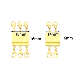 Fermoir magnétique doré multi-rangs pour colliers avec mousquetons pour bijoux superposés