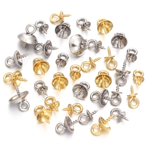 Stainless steel bail pegs for pearl pendants in gold and silver variety pack