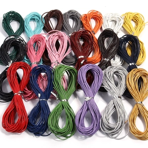 Set of 20 colors round cowhide leather cords for DIY handmade jewelry making crafts