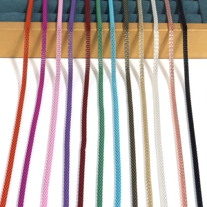 Macro shot of colorful 3.2mm hollow corn mesh chains for DIY jewelry making