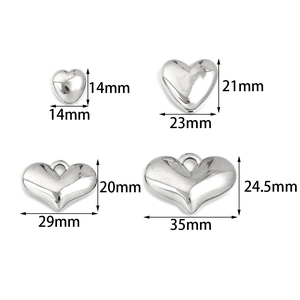 Polished CCB heart pendants in various sizes for DIY jewelry making and craft supplies