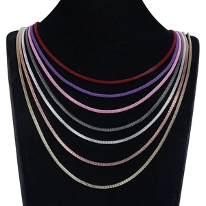 Detail of 3.2mm colorful hollow corn mesh chains for DIY jewelry making in seven vibrant colors
