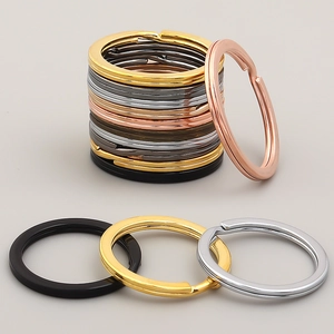 Mehrfarbige Metall Flache Schlüsselringe Für Schlüsselanhänger DIY Schmuckherstellung Gold Silber Schwarz Roségold Runde Schlüsselring Verbinder