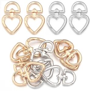 Heart Shaped Zinc Alloy Lobster Clasp Swivel Spring Hook DIY Jewelry Accessory For Handbags Keychains Gold Silver Plated Metal Hook