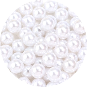 Lustrous white round faux pearls for DIY jewelry making and clothing accessories