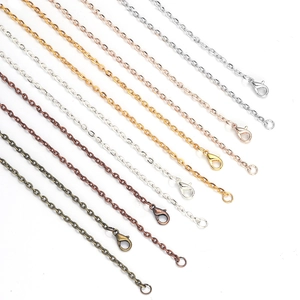 Cross chain DIY necklaces in gold silver and bronze finishes with lobster clasps
