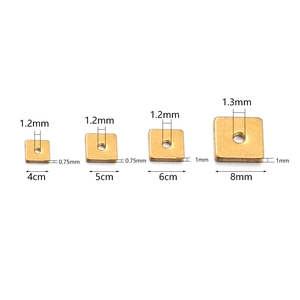 Golden square spacer beads in various sizes for DIY jewelry making and bracelets