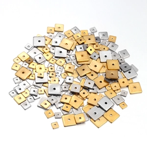 Square stainless steel spacer beads in gold and silver for DIY jewelry making and crafts