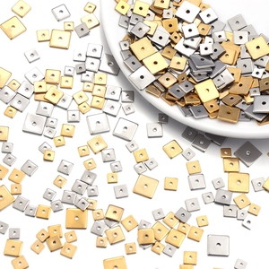 Polished square stainless steel spacers in gold and silver finish for DIY jewelry making