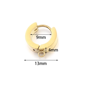 Componentes redondos dorados para pendientes DIY con un diámetro interno de 9 mm