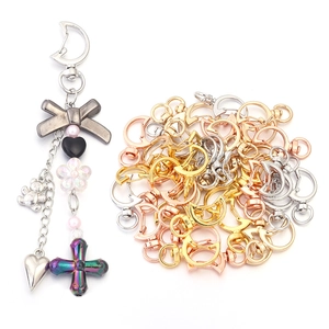Moon-shaped zinc alloy lobster clasps in various metallic colors for DIY jewelry making