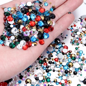 Mixed colors of flatback faceted crystal rhinestones for nail art and DIY crafts