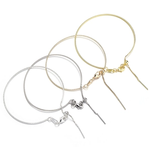 Adjustable box chains in gold, silver, and rose gold with pin ends for DIY jewelry