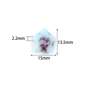 Perle en céramique étoile colorée pour bijoux DIY, largeur 15mm et motif émaillé unique