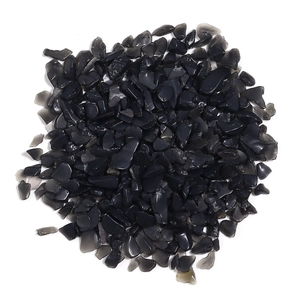 Polierte schwarze Obsidian-Bruchsteine für Nagelkunst, Aquarien und DIY-Bastelarbeiten
