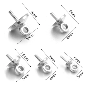 Silver copper eye pins with cup peg and bail for pearl pendant DIY jewelry making